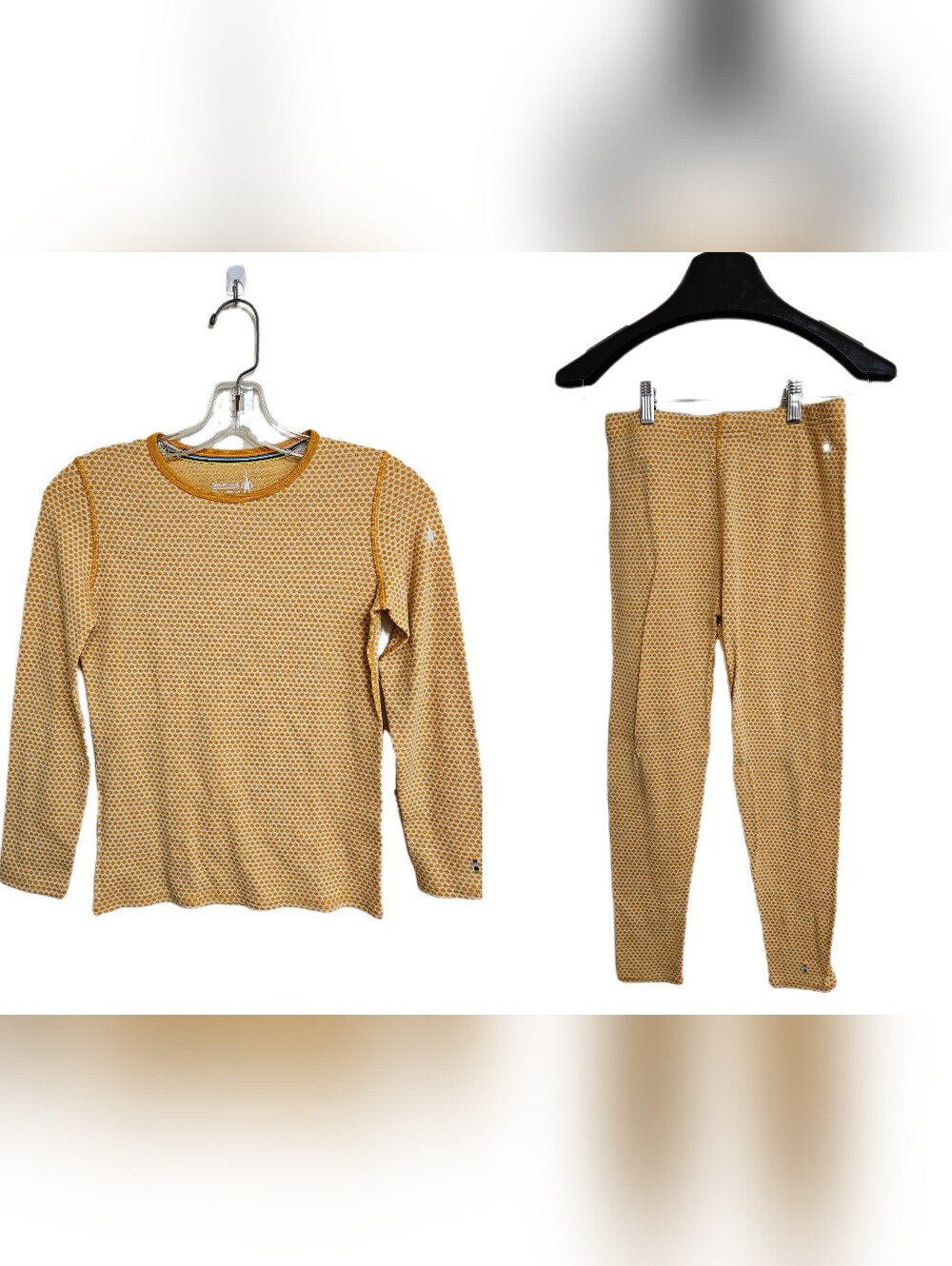 Smartwool Girl XL Merino 250 Wool Marigold  Polka Dot Top Bottom Base Layer Set